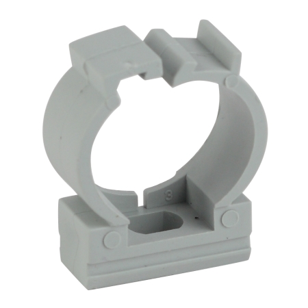 Держатель-клипса с защелкой D25мм серая