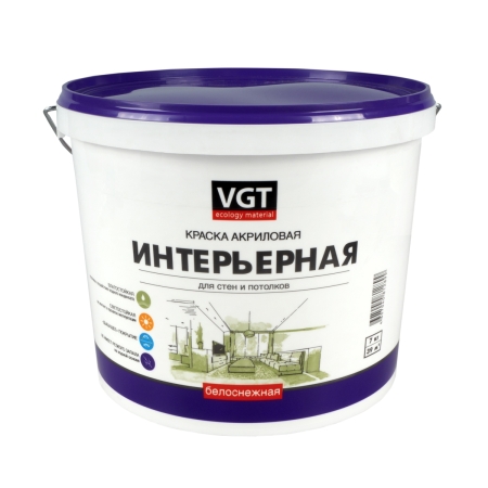 VGT Белоснежная краска ВД-АК 2180 для потолков 7кг