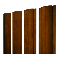 Штакетник Круглый с прямым резом 0,45 Print-Double Premium Golden Wood Intense F