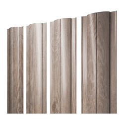 Штакетник Круглый с прямым резом 0,45 Print Elite White Wood TwinColor