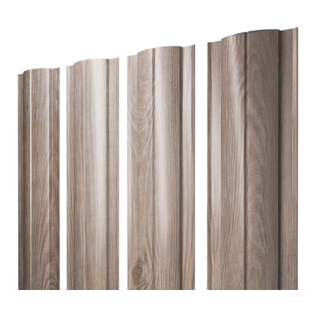 Штакетник Круглый с прямым резом 0,45 Print Elite White Wood TwinColor