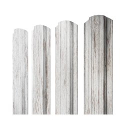 Штакетник Прямоугольный фигурный 0,45 Print Elite Snow Wood TwinColor