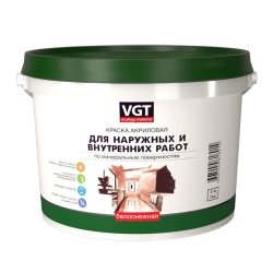 VGT Белоснежная краска ВД-АК 1180 д/нар./внутр. работ моющаяся 3 кг