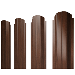Штакетник П-образный А фигурный 0,45 Print Elite Choco Wood TwinColor