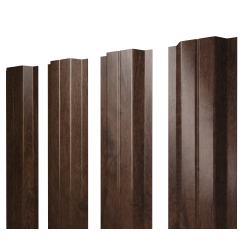 Штакетник П-образный A с прямым резом 0,45 Print Elite Antique Wood TwinColor