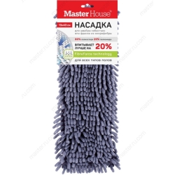 Насадка для швабры из микрофибры Лапша с карман.13*43см,Себастьян 60300 серая