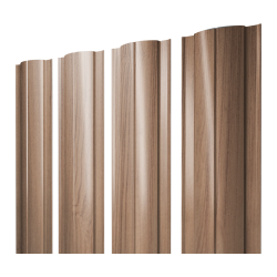Штакетник Круглый с прямым резом 0,45 Print Elite Honey Wood TwinColor