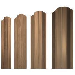 Штакетник М-образный B фигурный 0,45 Print Elite Honey Wood TwinColor