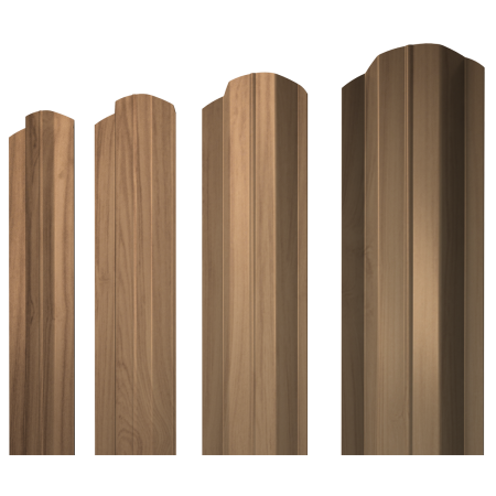 Штакетник М-образный B фигурный 0,45 Print Elite Honey Wood TwinColor