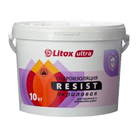 Литокс Ultra Resist Гидроизоляция на акриловой основе для вн. и нар. работ 5 кг