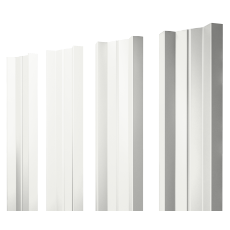 Штакетник М-образный А с прямым резом 0,45 PE-Double RAL 9003 сигнальный белый
