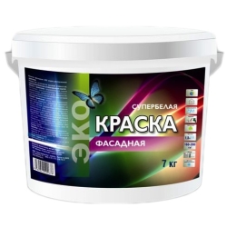 ЭКОPROF Краска водоэмульсионая фасадная супербелая 7 кг