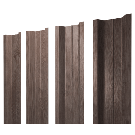 Штакетник П-образный В с прямым резом 0,45 Print Elite White Wood TwinColor