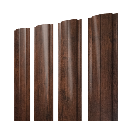 Штакетник Полукруглый Slim с прямым резом 0,45 Print Premium Cherry Wood Fresh TwinColor