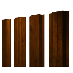 Штакетник П-образный A с прямым резом 0,45 Print-Double Premium Golden Wood Intense F