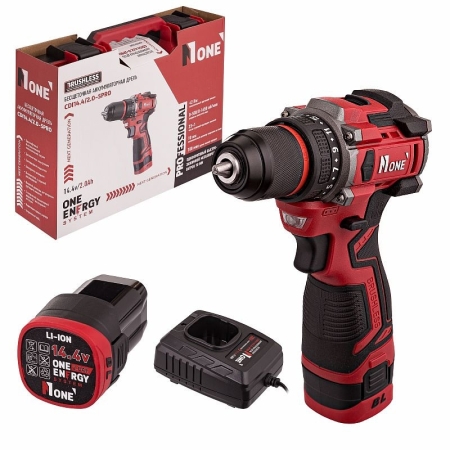 Акк.дрель бесщет.Number oneCDI14.4/2.0-SPRO(42Hm,14,4V/2.0Ah,10мм мет.патрон,500-1650об/мин,кейс