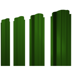 Штакетник П-образный B фигурный 0,45 PE RAL 6002 лиственно-зеленый