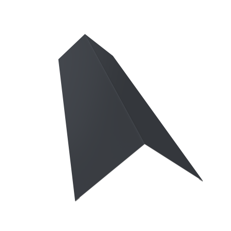 Конёк прямоугольный 2 м Ral 7024 (145х145) (Мокрый асфальт) 0,45 мм
