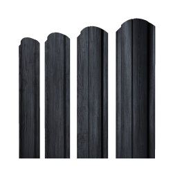 Штакетник Полукруглый Slim фигурный 0,45 Print Premium Grey Wood TwinColor