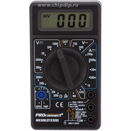 Портативный мультиметр М830В (DT830B) PROCONNECT(1/60) 13-3011