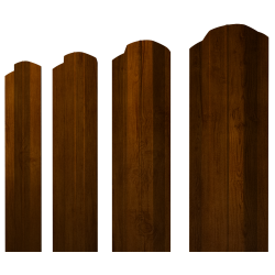 Штакетник М-образный B фигурный 0,45 Print-Double Premium Golden Wood Intense F