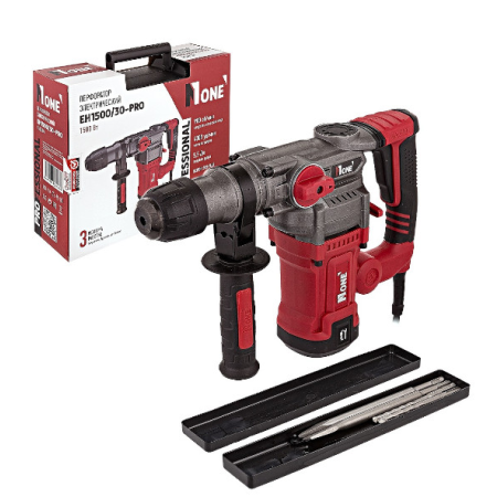 Перфоратор Number one EH1500/30-PRO(1500Вт,3-х реж,SDS-Plus,5,5Дж,КЕЙС,28мм бетон,набор буров)