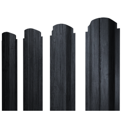 Штакетник П-образный А фигурный 0,45 Print Premium Grey Wood TwinColor