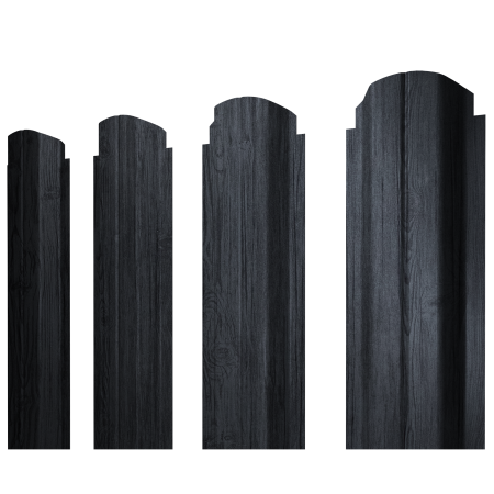 Штакетник П-образный А фигурный 0,45 Print Premium Grey Wood TwinColor