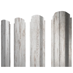 Штакетник П-образный А фигурный 0,45 Print Elite Snow Wood TwinColor