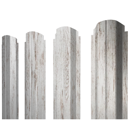 Штакетник П-образный А фигурный 0,45 Print Elite Snow Wood TwinColor