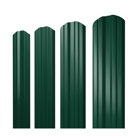 Штакетник Twin фигурный 0,45 Drap TR RAL 6005 зеленый мох