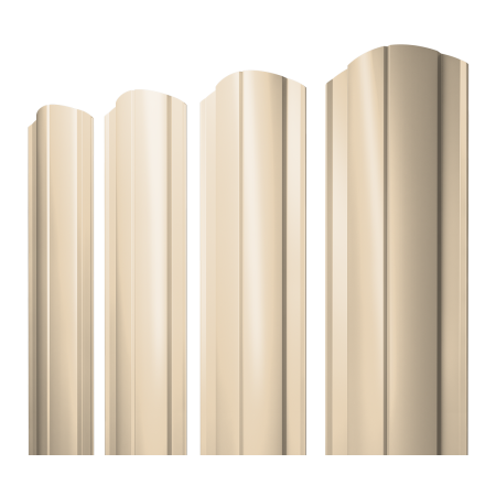 Штакетник Круглый фигурный 0,45 PE RAL RAL 1015 светлая слоновая кость