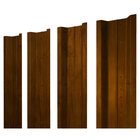 Штакетник П-образный В с прямым резом 0,45 Print Premium Golden Wood Intense FTC