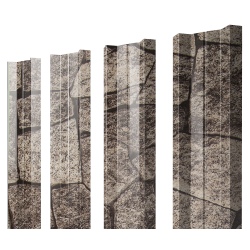 Штакетник М-образный А с прямым резом 0,45 Print Elite King Stone TwinColor