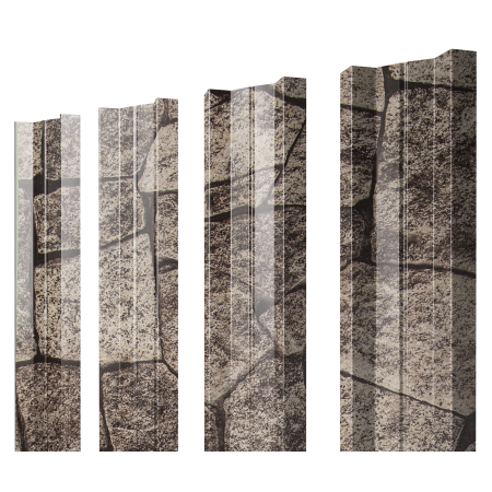 Штакетник М-образный А с прямым резом 0,45 Print Elite King Stone TwinColor