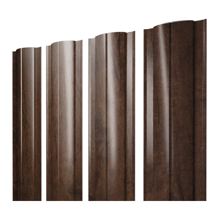 Штакетник Круглый с прямым резом 0,45 Print Elite Antique Wood TwinColor