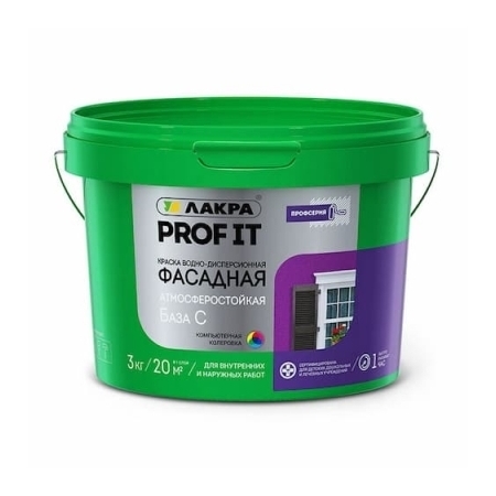 ЛАКРА Краска фасадная PROF IT База С 3 кг