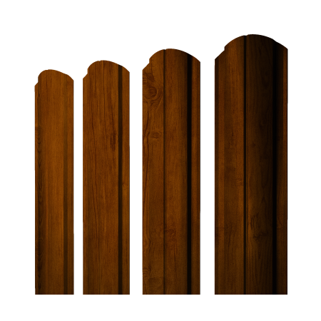 Штакетник Полукруглый Slim фигурный 0,45 Print-Double Premium Golden Wood Intense F