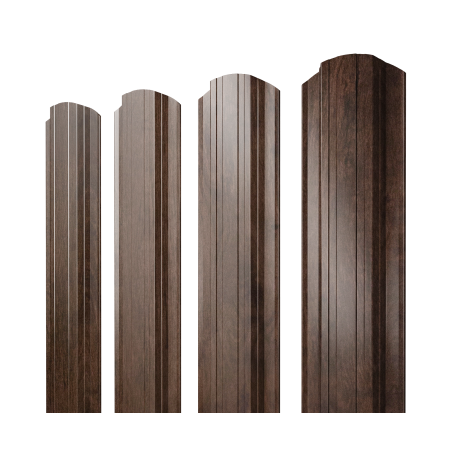 Штакетник Прямоугольный фигурный 0,45 Print Elite Antique Wood TwinColor