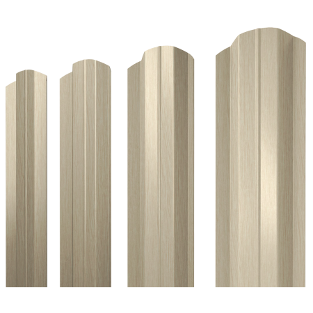 Штакетник М-образный B фигурный 0,45 Print Elite Milky Wood TwinColor
