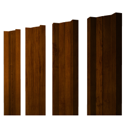 Штакетник М-образный А с прямым резом 0,45 Print-Double Premium Golden Wood Intense F