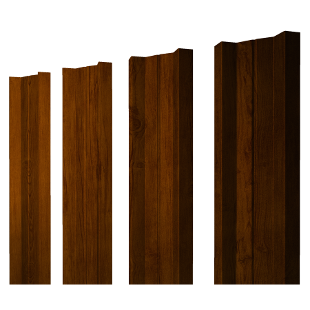 Штакетник М-образный А с прямым резом 0,45 Print-Double Premium Golden Wood Intense F